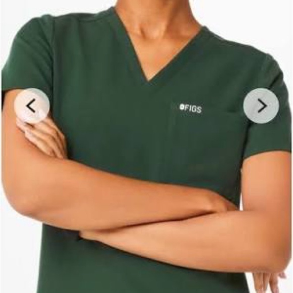 Figs British Racing Green Scrub Top - Picture 2 of 10